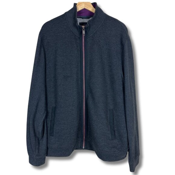 Ted Baker London Men's Jacket Full Zip Mock Neck Casual Gray Size 7 - Picture 1 of 4